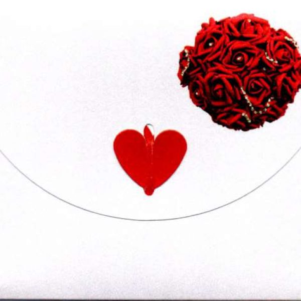 Ευχετήρια κάρτα γάμου φάκελος καρδιά 9x11 εκ. - KART1079G